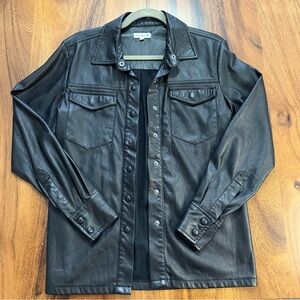 Good American Black Faux Leather Jacket